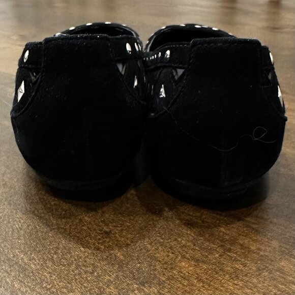 Vaneli Black Suede Cutout Studded Ballet Flats - Size 8M - Picture 4 of 5